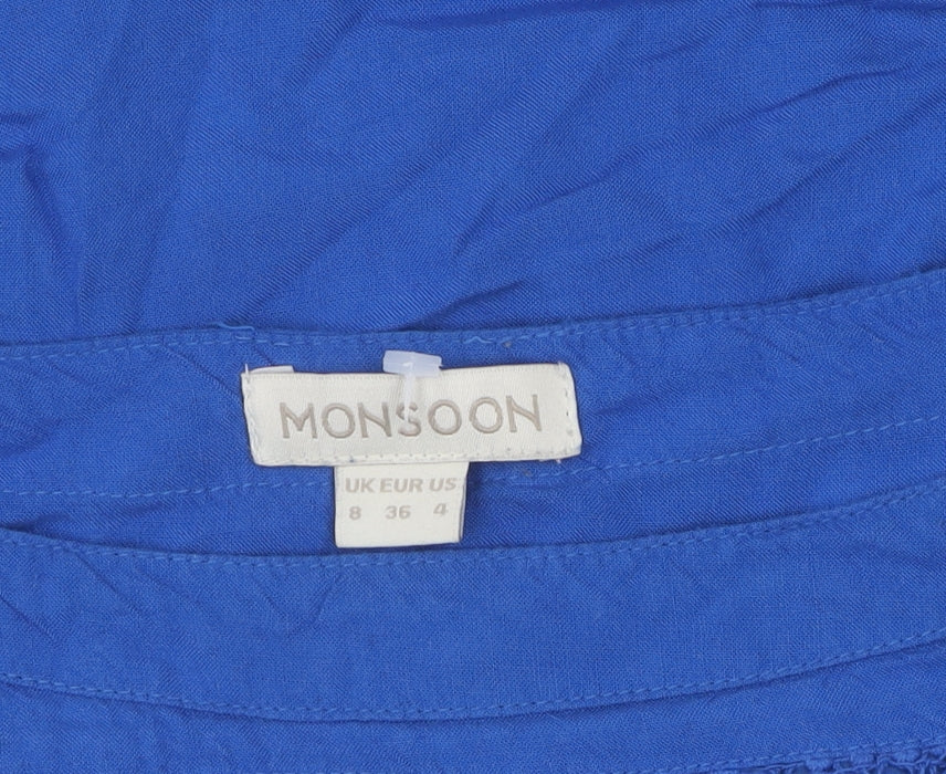 Womens UK Size 8 Monsoon Blue  Blouse