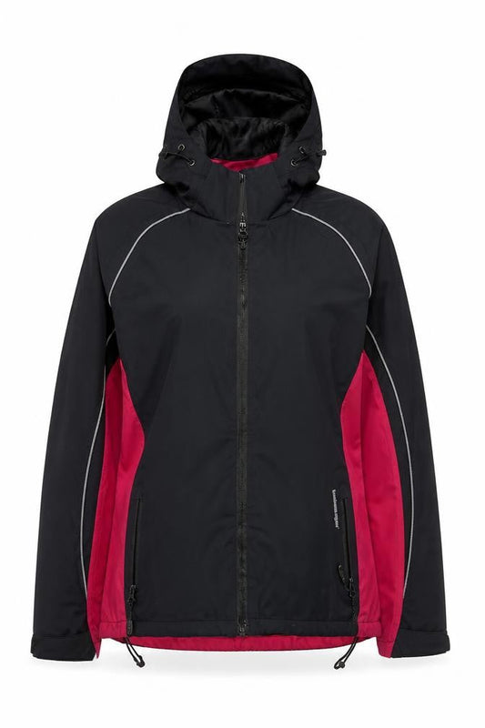 Technolayer Women's Black Lightweight Waterproof Hooded Jacket Size 12