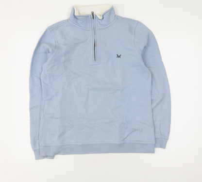 Mens UK Size 10 Crew Clothing Company Blue 1/4 Zip Sweatshirt