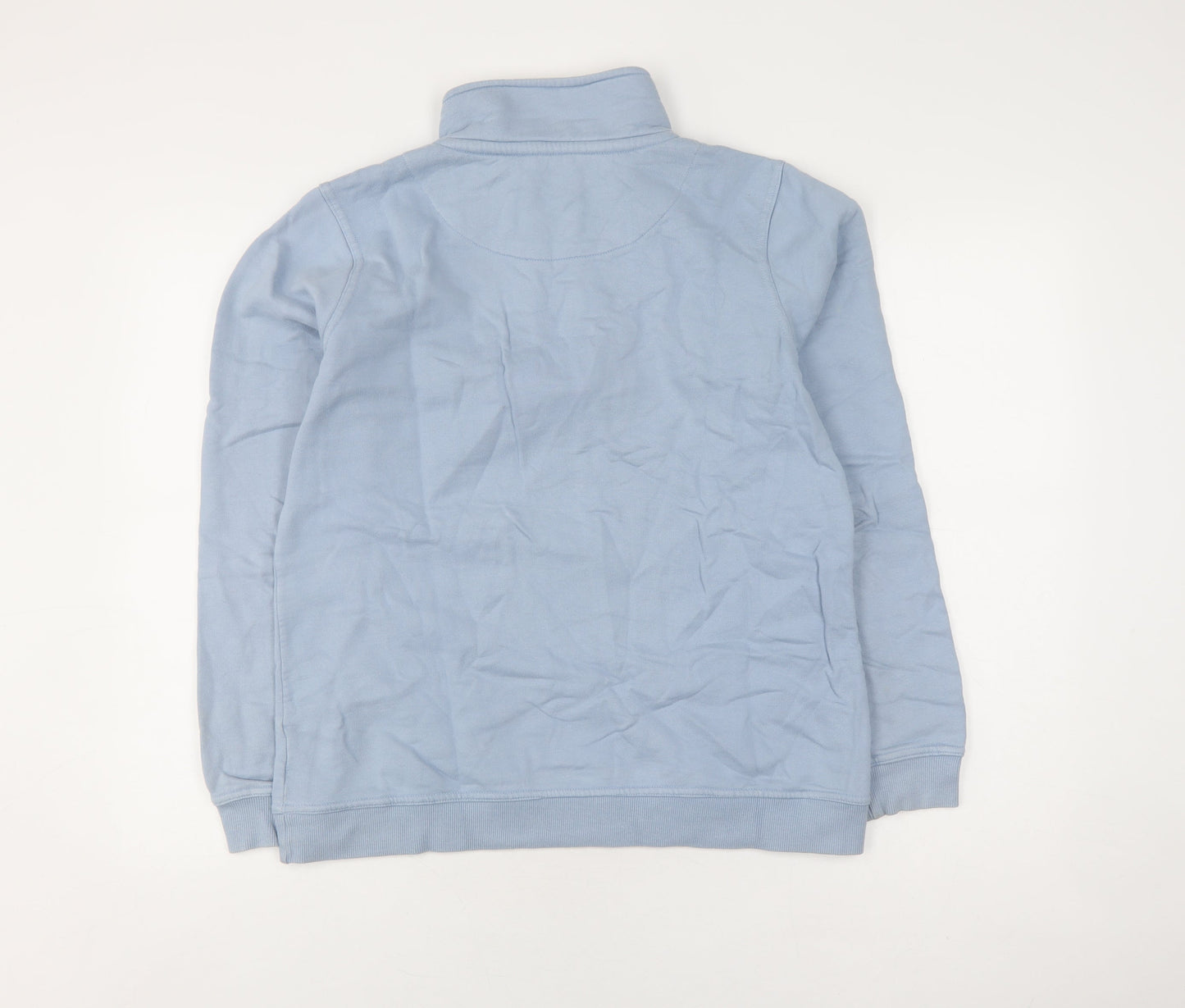 Mens UK Size 10 Crew Clothing Company Blue 1/4 Zip Sweatshirt
