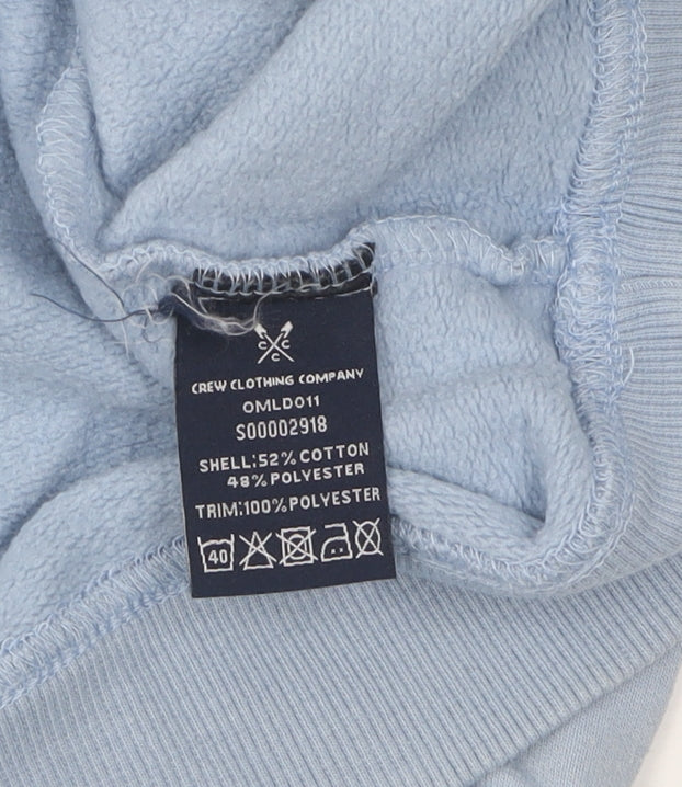 Mens UK Size 10 Crew Clothing Company Blue 1/4 Zip Sweatshirt