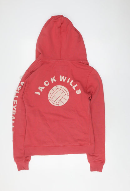 Womens UK Size 12 Jack Wills Red Pullover Hoodie