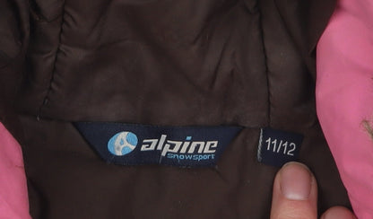 Alpine Snowsport Girls Pink Ski Jacket 11-12 Years