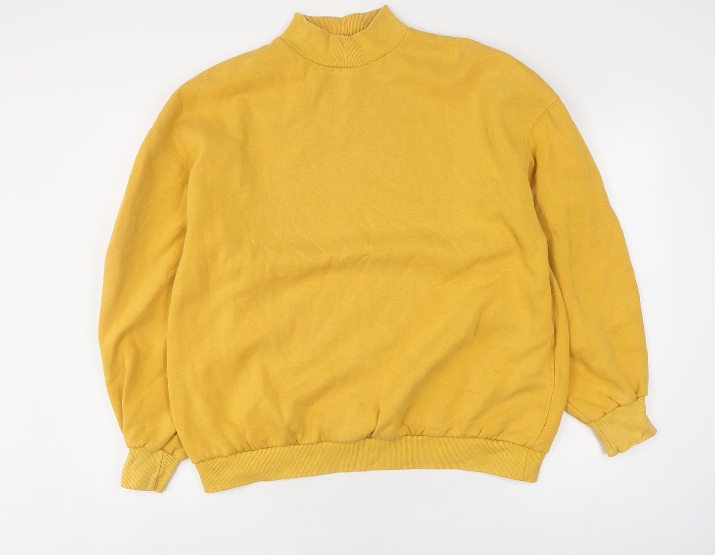 Womens UK Size L Bershka Yellow Pullover Jumper