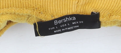 Womens UK Size L Bershka Yellow Pullover Jumper