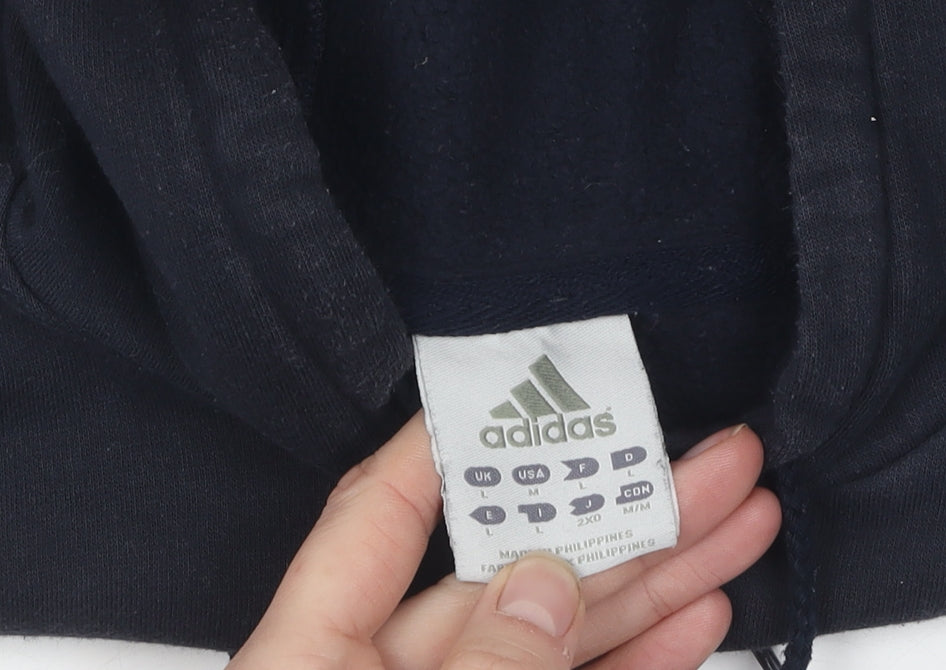 Adidas Men's Black Pullover Hoodie in Large