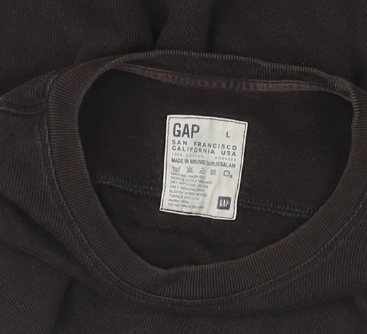 GAP Men's Brown Cotton Pullover Jumper L
