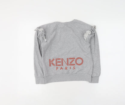 Kenzo Girls Grey Pullover Jumper, Size 10-11, Long Sleeve