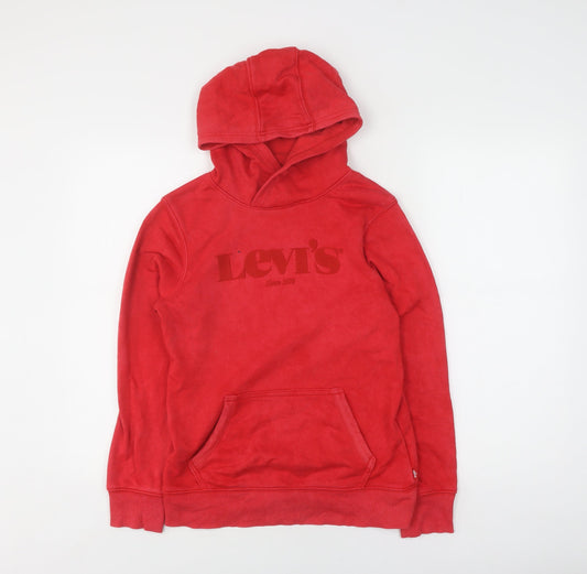 Unisex Adults UK Size 164 Levi's Red Pullover Hoodie