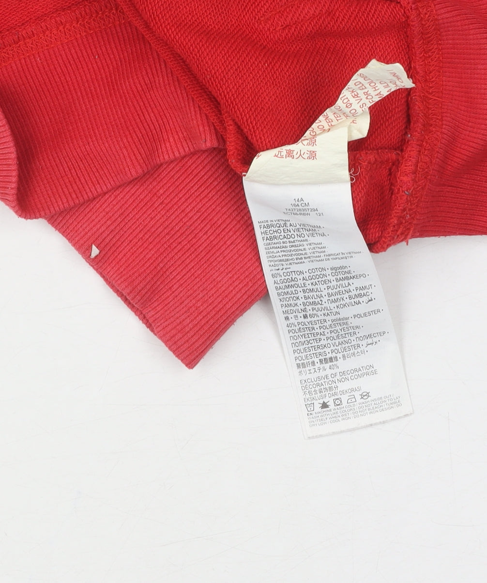 Unisex Adults UK Size 164 Levi's Red Pullover Hoodie