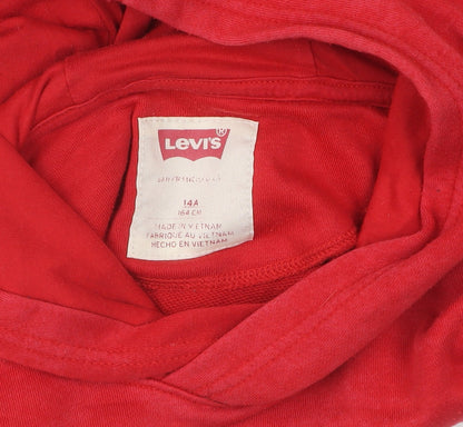 Unisex Adults UK Size 164 Levi's Red Pullover Hoodie