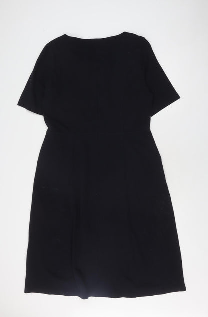WoolOvers Women's Black M Stretch Sheath Dress