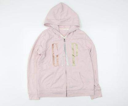 Gap Women's Pink Full Zip Hoodie, Size S, Casual Comfort