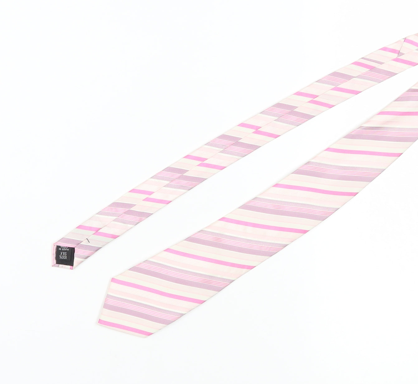 Jeff Banks Men's Pink Striped Silk Tie - One Size