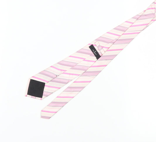 Jeff Banks Men's Pink Striped Silk Tie - One Size