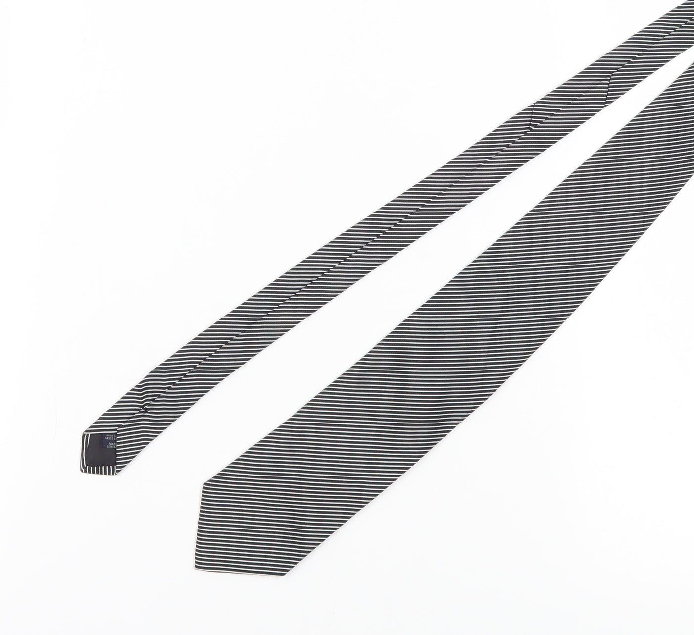 Jaeger Men's Black Striped Silk Tie One Size