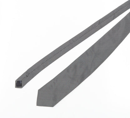 Jaeger Men's Black Striped Silk Tie One Size
