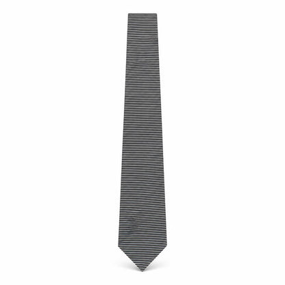 Mens Jaeger Black Striped 100% Silk  Tie