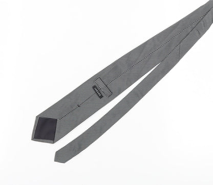 Jaeger Men's Black Striped Silk Tie One Size