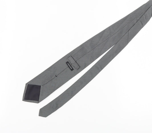 Jaeger Men's Black Striped Silk Tie One Size
