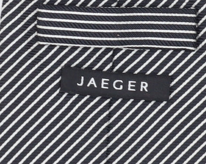 Jaeger Men's Black Striped Silk Tie One Size