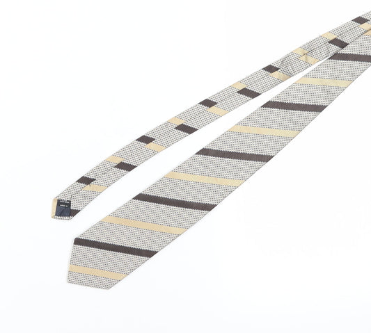 Jaeger Men's Beige Designer Silk Tie One Size