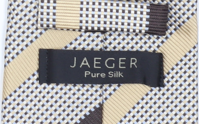 Jaeger Men's Beige Designer Silk Tie One Size