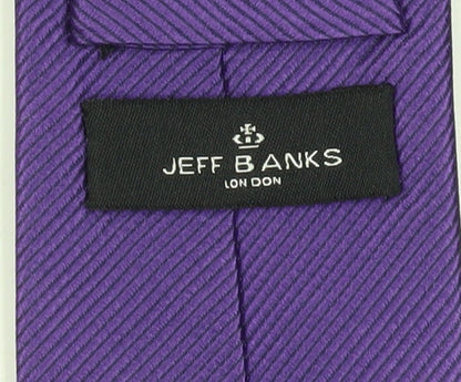 Jeff Banks Men's Purple Striped Silk Tie