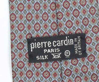 Pierre Cardin Men's Grey Geometric Silk Designer Tie