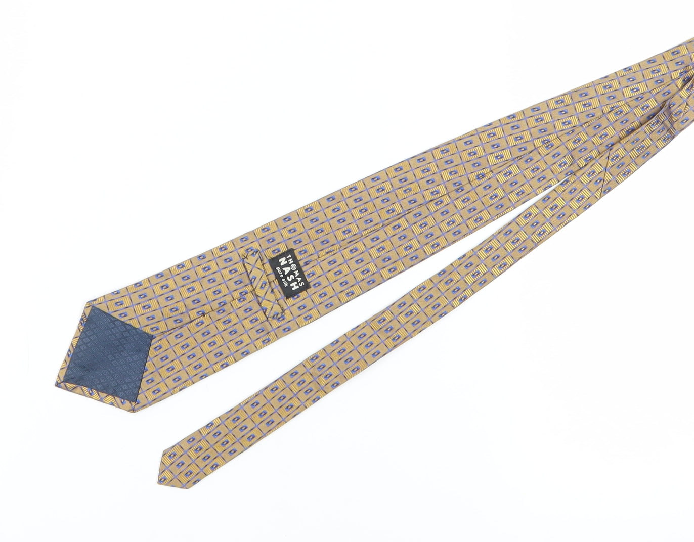 Thomas Nash Men's Bronze Geometric Silk Tie