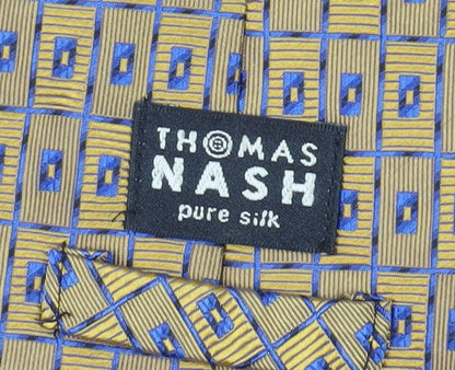 Thomas Nash Men's Bronze Geometric Silk Tie