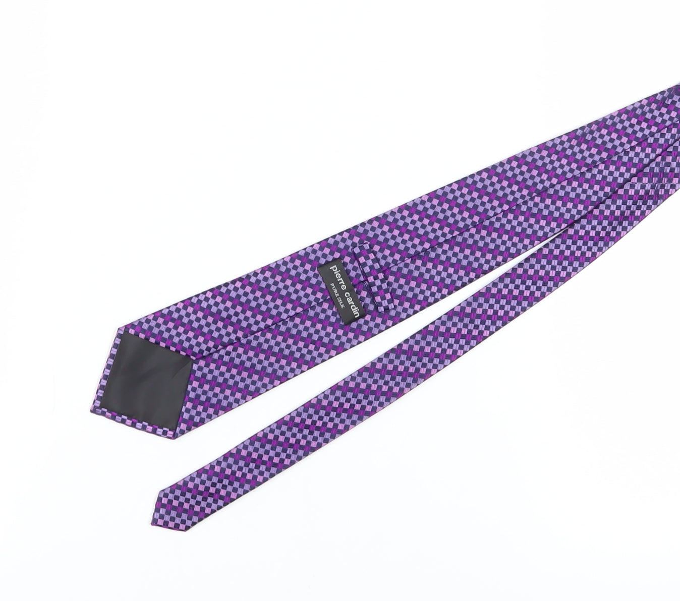 Pierre Cardin Men's Purple Geometric Silk Tie