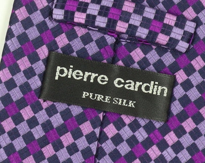 Pierre Cardin Men's Purple Geometric Silk Tie