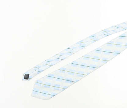 Thomas Nash Men's Blue Plaid Check Polyester Tie