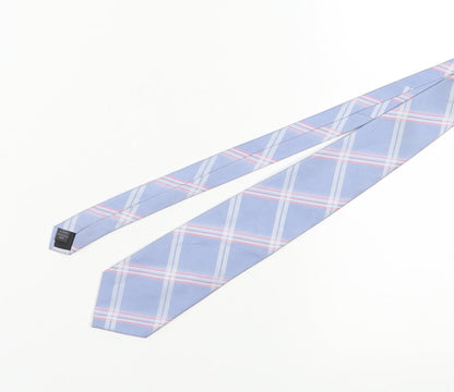 Thomas Nash Men's Blue Checkered Polyester Tie