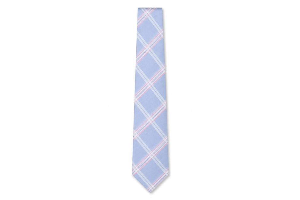 Mens Thomas Nash Blue Plaids & Checks 100% Polyester  Tie