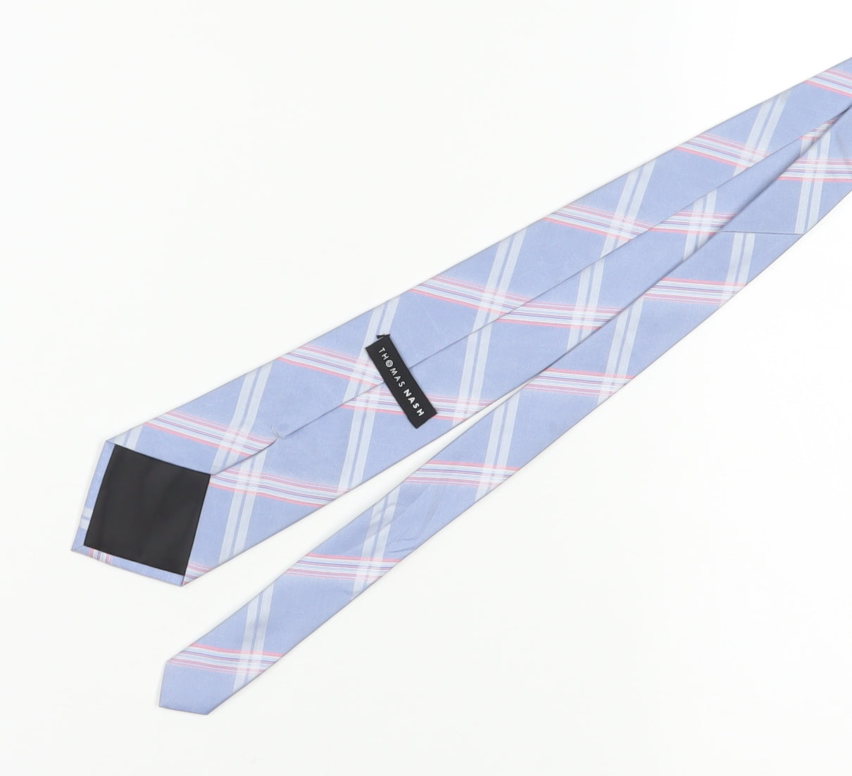Thomas Nash Men's Blue Checkered Polyester Tie