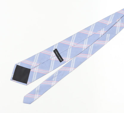 Thomas Nash Men's Blue Checkered Polyester Tie