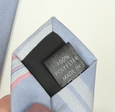 Thomas Nash Men's Blue Checkered Polyester Tie