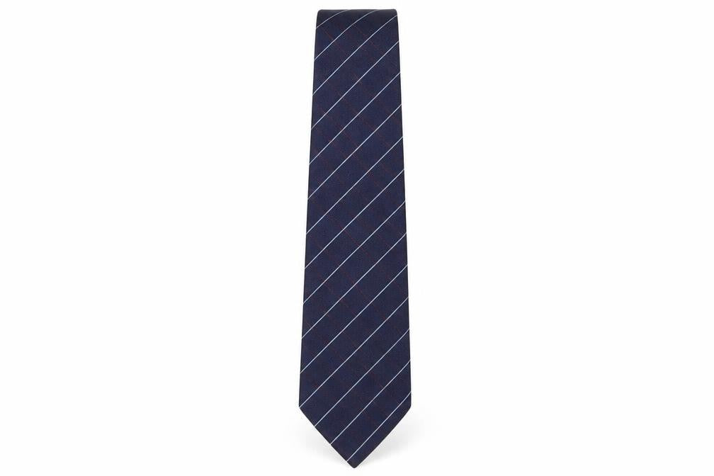 Mens Pierre Cardin Blue Striped 100% Silk Designer Tie