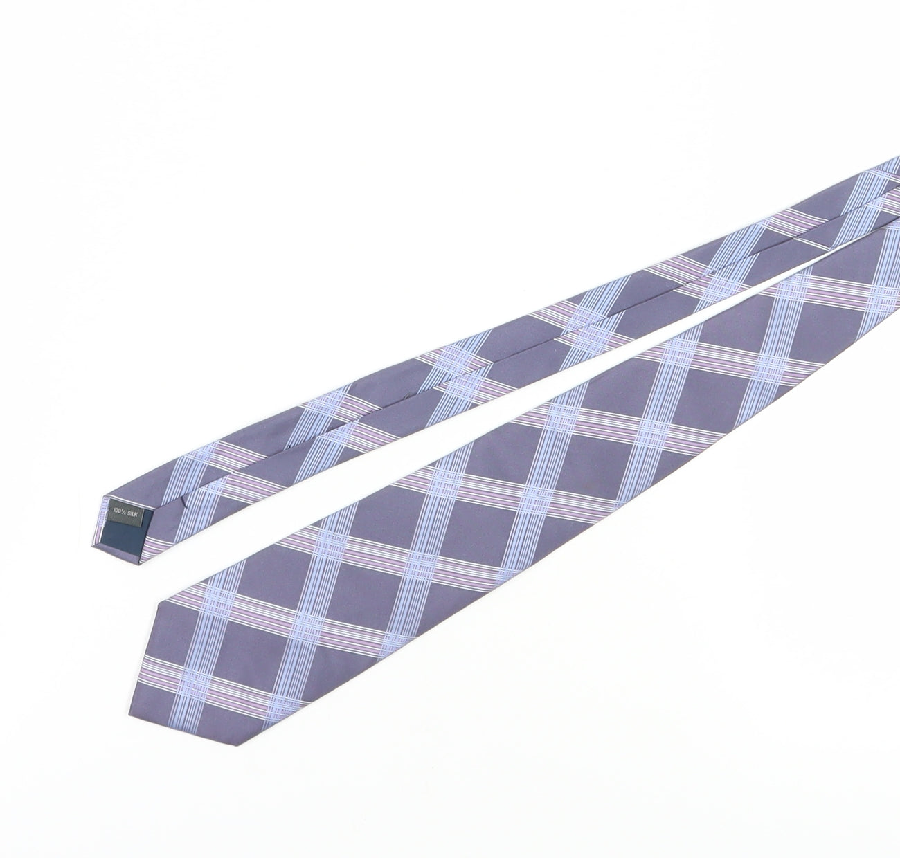 Austin Reed Men's Blue Plaid Silk Tie, One Size