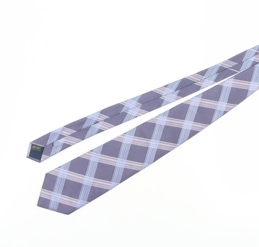 Austin Reed Men's Blue Plaid Silk Tie, One Size