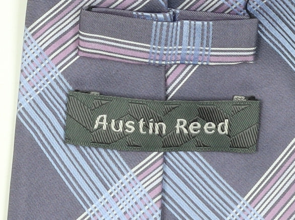 Austin Reed Men's Blue Plaid Silk Tie, One Size