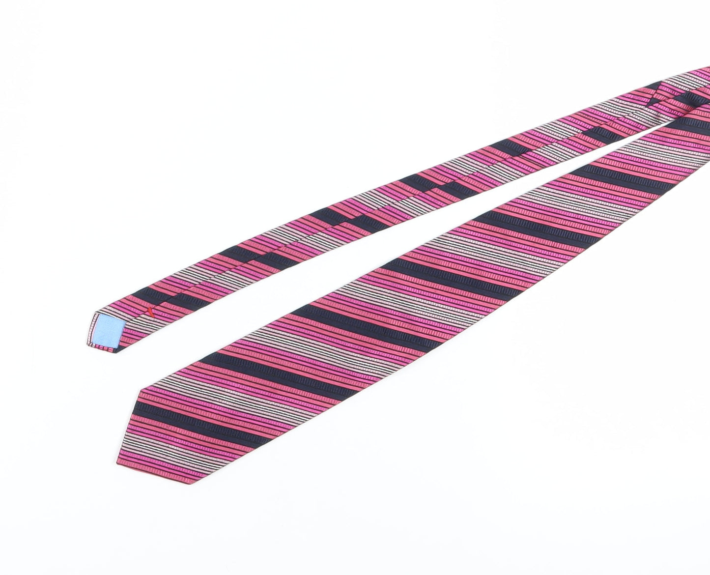 Mens Daniel Hechter Pink Striped 100% Silk Designer Tie