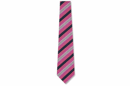 Mens Daniel Hechter Pink Striped 100% Silk Designer Tie