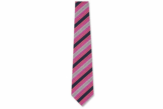 Mens Daniel Hechter Pink Striped 100% Silk Designer Tie