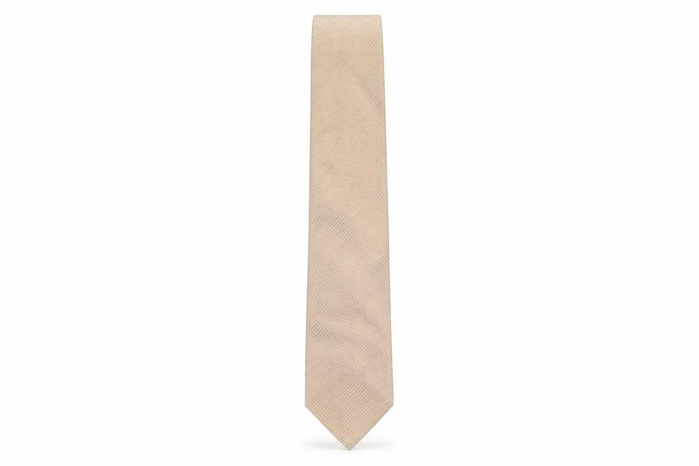 Mens Van Heusen Beige Striped 100% Silk  Tie