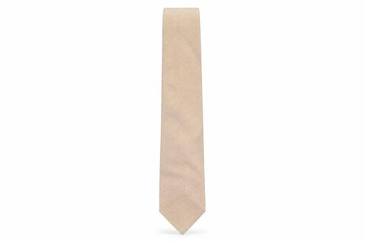 Mens Van Heusen Beige Striped 100% Silk  Tie