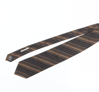 STVDIO Jeff Banks Men's Black Striped Silk Tie