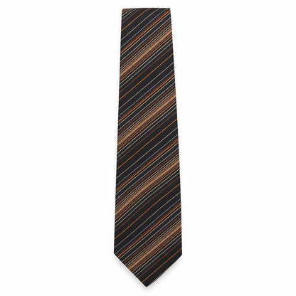Mens STVDIO Jeff Banks Black Striped 100% Silk  Tie